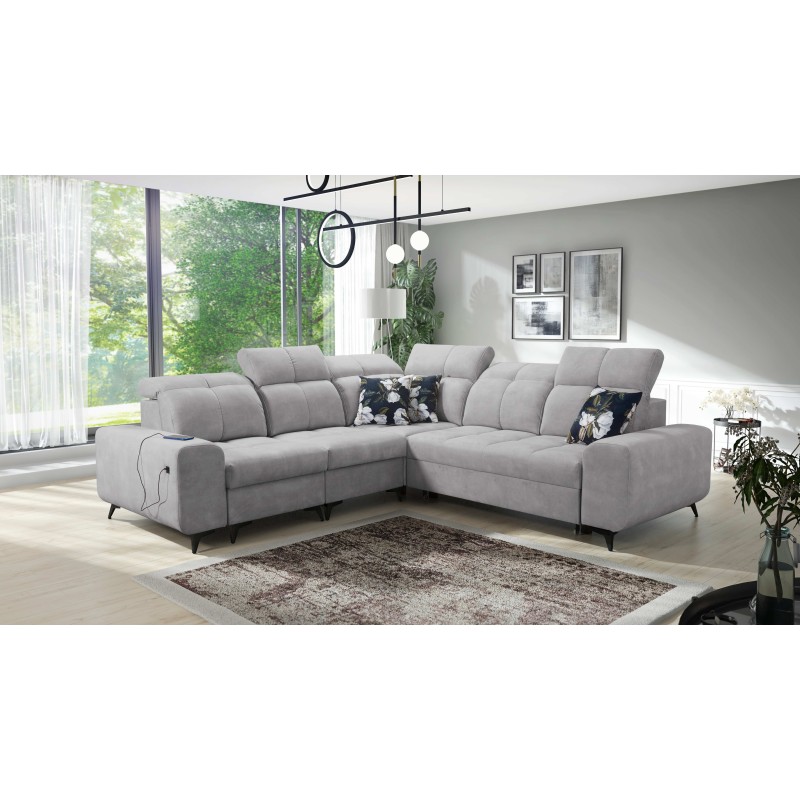 Ascot III Corner Sofa with Sleeping Function, USB Port, and Headrests | Your Classy Furniture Ascot III Corner Sofa with Sleeping Function, USB Port, and Headrests | Your Classy Furniture
