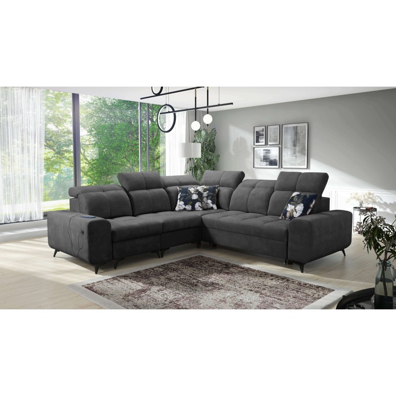 Ascot III Corner Sofa with Sleeping Function, USB Port, and Headrests | Your Classy Furniture Ascot III Corner Sofa with Sleeping Function, USB Port, and Headrests | Your Classy Furniture