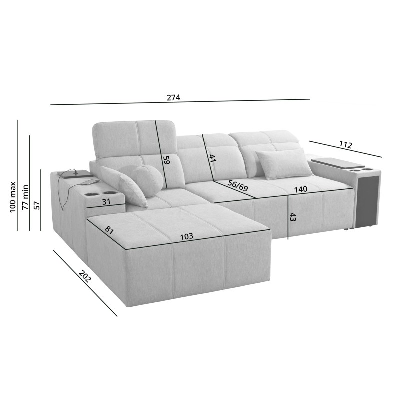 Narożnik milano I z funkcja spania tkanina verita 76 Narożnik milano I z funkcja spania tkanina verita 76