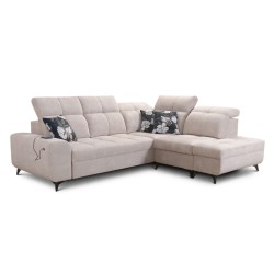 Ascot VII corner sofa with sleeping function, USB port, adjustable headrests – sophistication and comfort in one Ascot VII corner sofa with sleeping function, USB port, adjustable headrests – sophistication and comfort in one