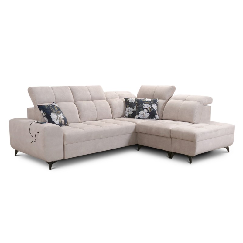Ascot VII corner sofa with sleeping function, USB port, adjustable headrests – sophistication and comfort in one Ascot VII corner sofa with sleeping function, USB port, adjustable headrests – sophistication and comfort in one