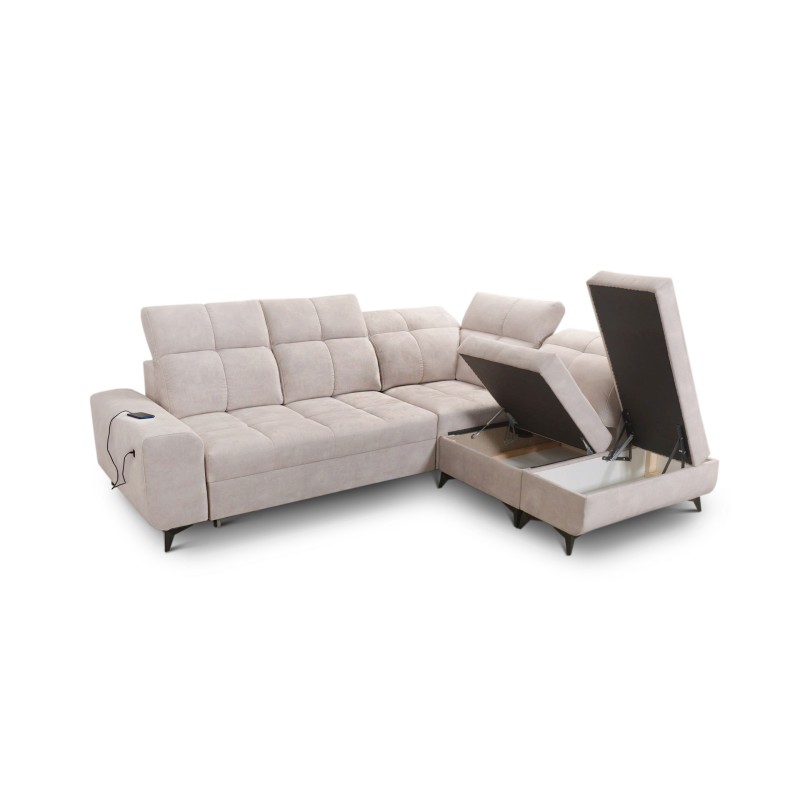 Ascot VII corner sofa with sleeping function, USB port, adjustable headrests – sophistication and comfort in one Ascot VII corner sofa with sleeping function, USB port, adjustable headrests – sophistication and comfort in one