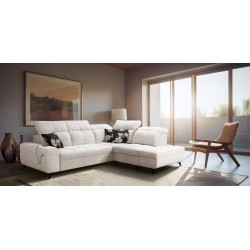Ascot VII corner sofa with sleeping function, USB port, adjustable headrests – sophistication and comfort in one