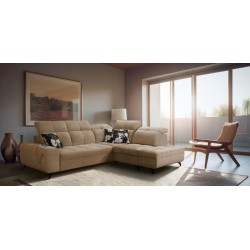 Esquina Ascot VII con función de cama, puerto USB, reposacabezas ajustables: sofisticación y confort en uno.