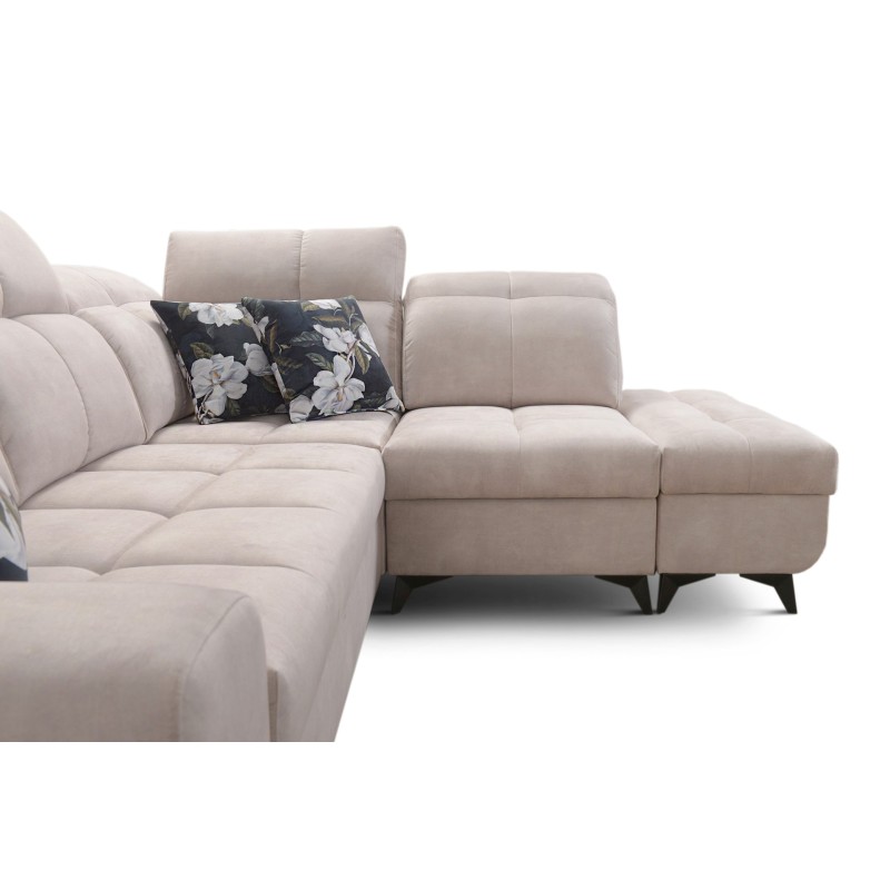 Ascot VII corner sofa with sleeping function, USB port, adjustable headrests – sophistication and comfort in one Ascot VII corner sofa with sleeping function, USB port, adjustable headrests – sophistication and comfort in one