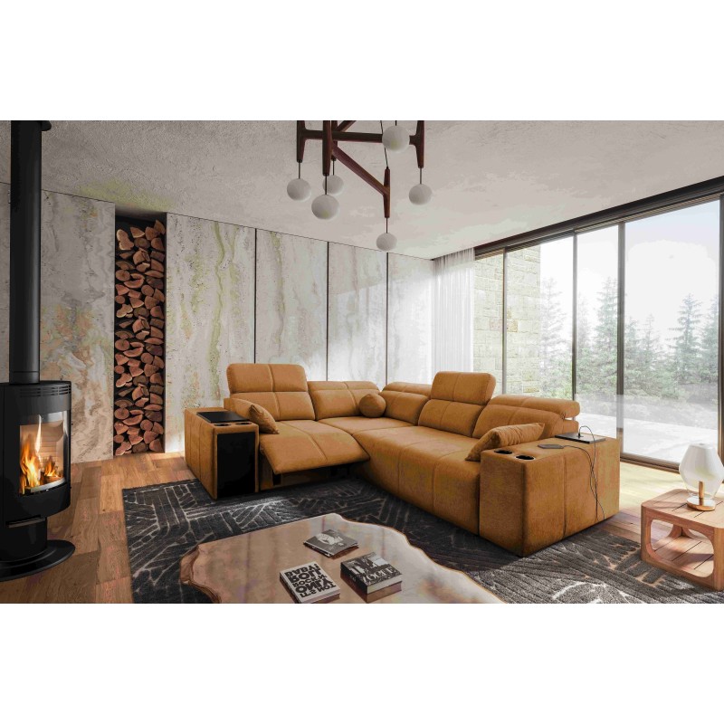 Narożnik milano II mix z funkcja spania oraz funkcja relax tkanina verita 54
