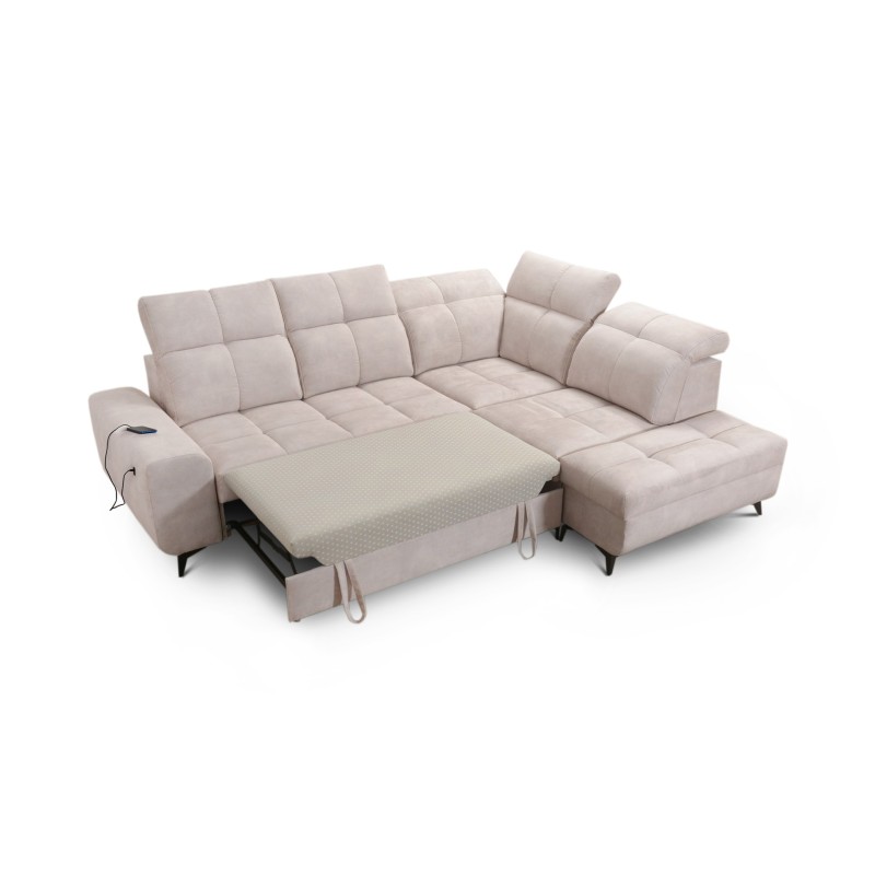 Ascot VII corner sofa with sleeping function, USB port, adjustable headrests – sophistication and comfort in one Ascot VII corner sofa with sleeping function, USB port, adjustable headrests – sophistication and comfort in one