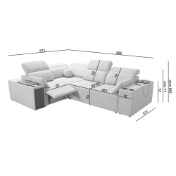 Narożnik Milano II Mix z funkcją spania i relax Plecionka, Verita 88 Narożnik Milano II Mix z funkcją spania i relax Plecionka, Verita 88