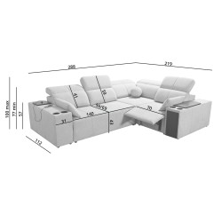 Narożnik Milano II Mix z funkcją spania i relax Plecionka, Verita 54 Narożnik Milano II Mix z funkcją spania i relax Plecionka, Verita 54
