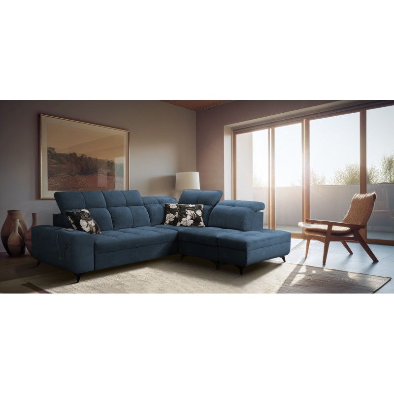 Ascot VII corner sofa with sleeping function, USB port, adjustable headrests – sophistication and comfort in one Ascot VII corner sofa with sleeping function, USB port, adjustable headrests – sophistication and comfort in one