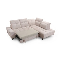Ascot VII corner sofa with sleeping function, USB port, adjustable headrests – sophistication and comfort in one Ascot VII corner sofa with sleeping function, USB port, adjustable headrests – sophistication and comfort in one