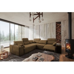 Narożnik milano III mix z funkcja spania oraz funkcja relax tkanina verita 28