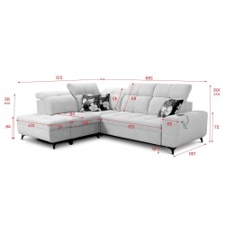 Ascot VII corner sofa with sleeping function, USB port, adjustable headrests – sophistication and comfort in one Ascot VII corner sofa with sleeping function, USB port, adjustable headrests – sophistication and comfort in one