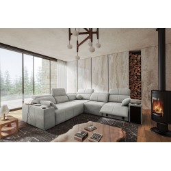 Narożnik milano III mix z funkcja spania oraz funkcja relax tkanina verita 80