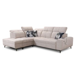 Ascot VII corner sofa with sleeping function, USB port, adjustable headrests – sophistication and comfort in one Ascot VII corner sofa with sleeping function, USB port, adjustable headrests – sophistication and comfort in one