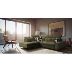 Ascot VII corner sofa with sleeping function, USB port, adjustable headrests – sophistication and comfort in one