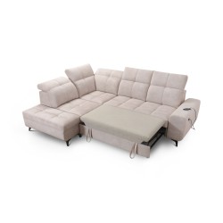 Ascot VII corner sofa with sleeping function, USB port, adjustable headrests – sophistication and comfort in one Ascot VII corner sofa with sleeping function, USB port, adjustable headrests – sophistication and comfort in one