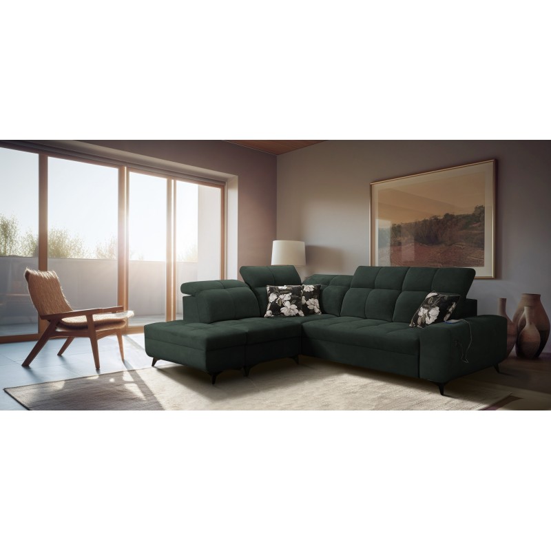 Ascot VII corner sofa with sleeping function, USB port, adjustable headrests – sophistication and comfort in one Ascot VII corner sofa with sleeping function, USB port, adjustable headrests – sophistication and comfort in one