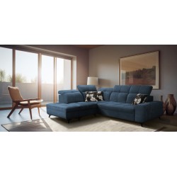 Ascot VII corner sofa with sleeping function, USB port, adjustable headrests – sophistication and comfort in one
