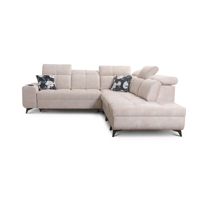 Ascot IX corner sofa with sleeping function, USB port, and adjustable headrests - Velvet, Wave 5 Ascot IX corner sofa with sleeping function, USB port, and adjustable headrests - Velvet, Wave 5