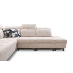 Ascot IX corner sofa with sleeping function, USB port, and adjustable headrests - Velvet, Wave 10 Ascot IX corner sofa with sleeping function, USB port, and adjustable headrests - Velvet, Wave 10