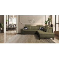 Ascot IX corner sofa with a sleeping function, USB port, and adjustable headrests - Velvet, Wave 11