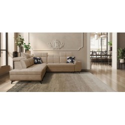 Ascot IX corner sofa with a sleeping function, USB port, and adjustable headrests - Velvet, Wave 4