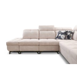 Ascot IX corner sofa with a sleeping function, USB port, and adjustable headrests - Velvet, Wave 15 Ascot IX corner sofa with a sleeping function, USB port, and adjustable headrests - Velvet, Wave 15