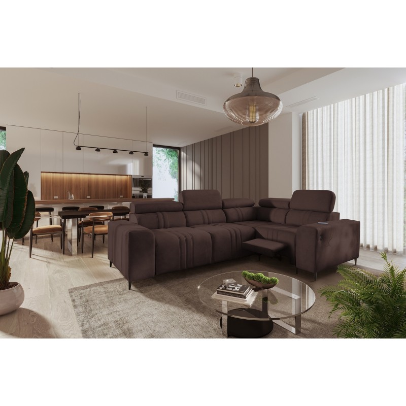 Narożnik Verona II Mix z funkcją spania oraz funkcją relax manualna tkanina Vena 13