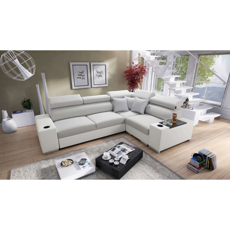 Narożnik Napoli II z funkcją spania oraz otwieranym barkiem Tkanina Lexo 6601 + Ecoskóra Narożnik Napoli II z funkcją spania oraz otwieranym barkiem Tkanina Lexo 6601 + Ecoskóra