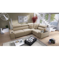 Narożnik Napoli II z funkcją spania oraz otwieranym barkiem Tkanina Amor Velvet 4302