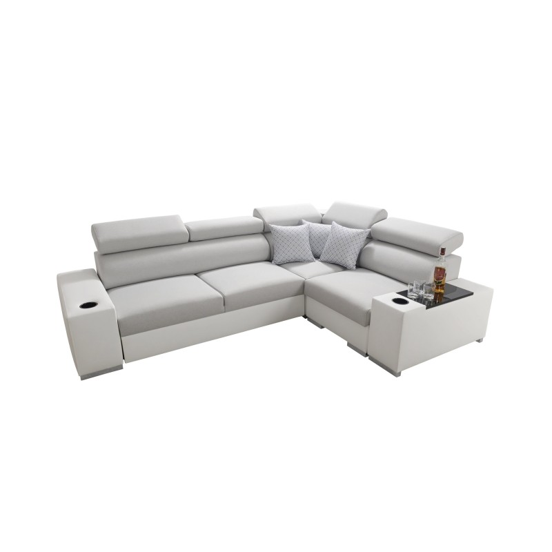 Narożnik Napoli II z funkcją spania oraz otwieranym barkiem Tkanina Amor Velvet 4302 + Ecoskóra Narożnik Napoli II z funkcją spania oraz otwieranym barkiem Tkanina Amor Velvet 4302 + Ecoskóra