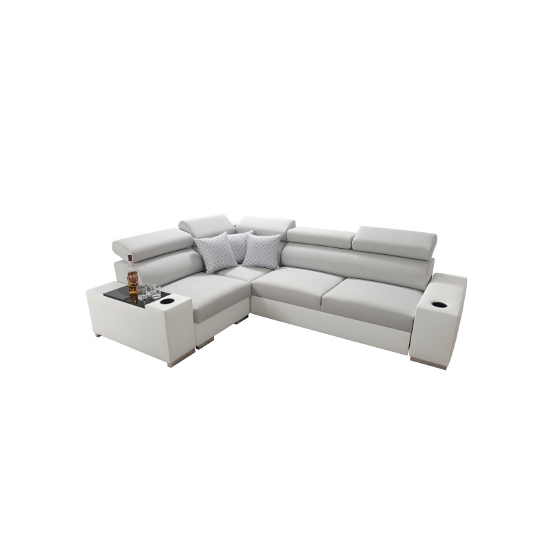 Narożnik Napoli II z funkcją spania oraz otwieranym barkiem Tkanina Amor Velvet 4302 + Ecoskóra Narożnik Napoli II z funkcją spania oraz otwieranym barkiem Tkanina Amor Velvet 4302 + Ecoskóra