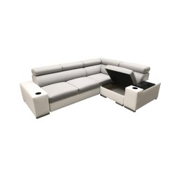 Narożnik Napoli II z funkcją spania oraz otwieranym barkiem Tkanina Amor Velvet 4302 + Ecoskóra Narożnik Napoli II z funkcją spania oraz otwieranym barkiem Tkanina Amor Velvet 4302 + Ecoskóra