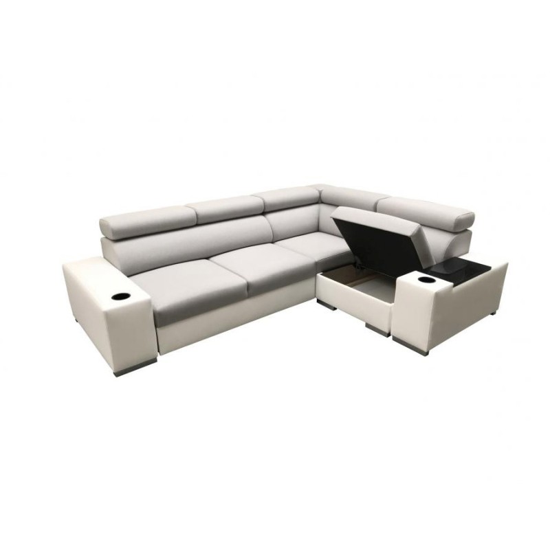 Narożnik Napoli II z funkcją spania oraz otwieranym barkiem Tkanina Amor Velvet 4302 + Ecoskóra Narożnik Napoli II z funkcją spania oraz otwieranym barkiem Tkanina Amor Velvet 4302 + Ecoskóra