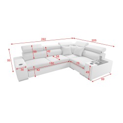 Narożnik Napoli II z funkcją spania oraz otwieranym barkiem Tkanina Amor Velvet 4302 + Ecoskóra Narożnik Napoli II z funkcją spania oraz otwieranym barkiem Tkanina Amor Velvet 4302 + Ecoskóra