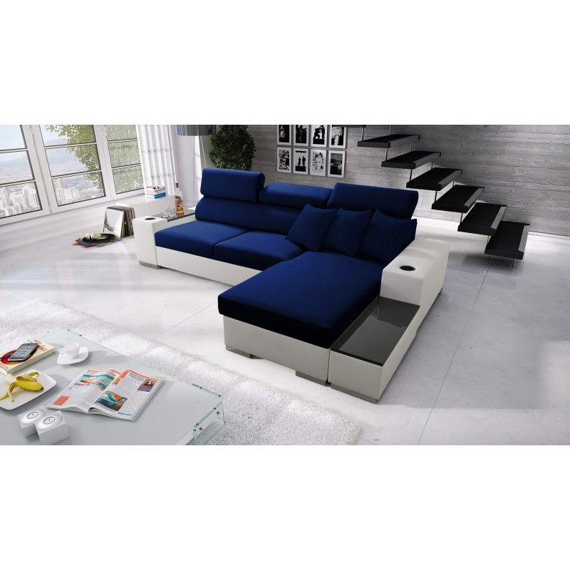 Narożnik Napoli I mini z funkcją spania oraz otwieranym barkiem Tkanina Amor Velvet 4314 + Ecoskóra Narożnik Napoli I mini z funkcją spania oraz otwieranym barkiem Tkanina Amor Velvet 4314 + Ecoskóra