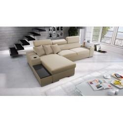 Narożnik Napoli I mini z funkcją spania oraz otwieranym barkiem Tkanina Amor Velvet 4304