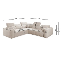 Luksusowy Narożnik Luxor III z funkcją spania - Plecionka, Wind 02 Luksusowy Narożnik Luxor III z funkcją spania - Plecionka, Wind 02