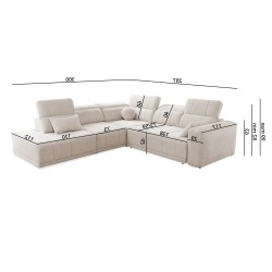 Narożnik Luxor IX z funkcją spania tkanina Wind 05 Narożnik Luxor IX z funkcją spania tkanina Wind 05