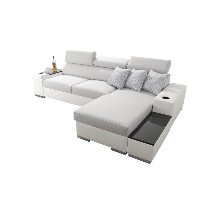 Narożnik Napoli I maxi z funkcją spania oraz otwieranym barkiem Tkanina Amor Velvet 4304 + Ecoskóra Narożnik Napoli I maxi z funkcją spania oraz otwieranym barkiem Tkanina Amor Velvet 4304 + Ecoskóra