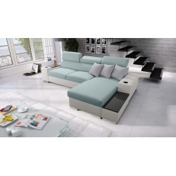 Napoli I maxi corner sofa with a sleeping function and an opening bar