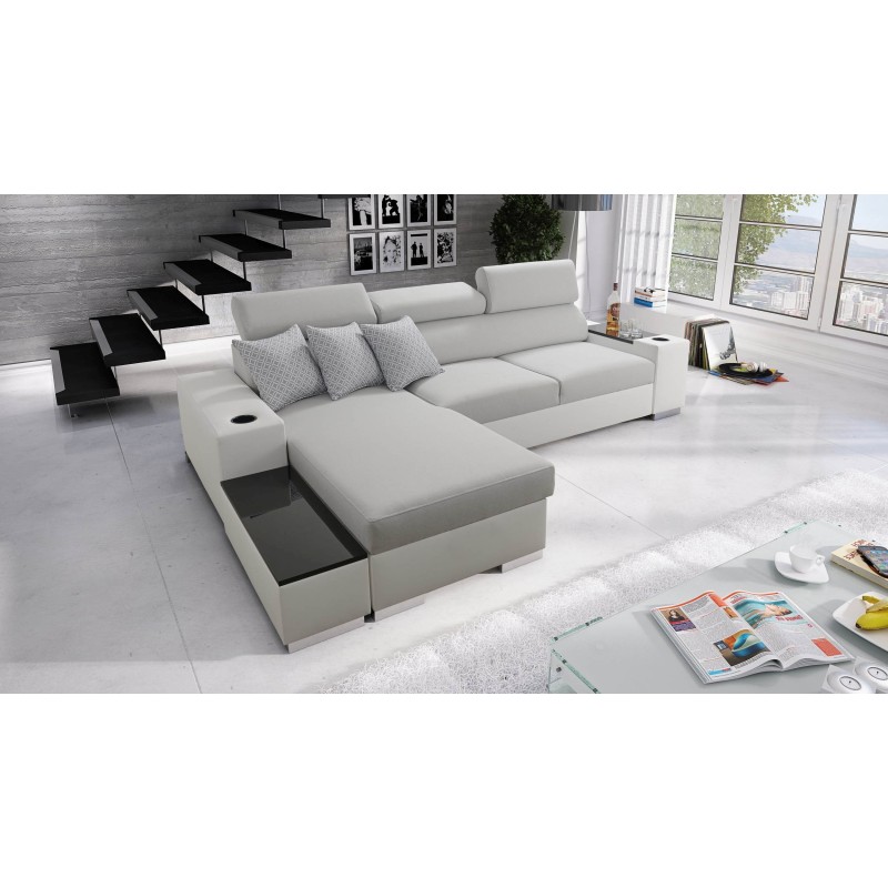 Narożnik Napoli I maxi z funkcją spania oraz otwieranym barkiem Tkanina Luxo 6601 + Ecoskóra Narożnik Napoli I maxi z funkcją spania oraz otwieranym barkiem Tkanina Luxo 6601 + Ecoskóra