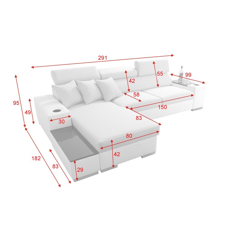 Napoli I maxi corner sofa with a sleeping function and an opening bar Napoli I maxi corner sofa with a sleeping function and an opening bar