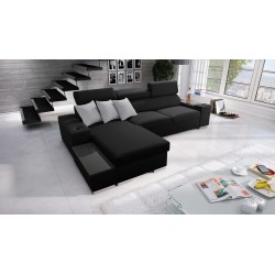 Napoli I maxi corner sofa with a sleeping function and an opening bar