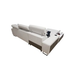 Narożnik Prestige I z funkcją spania i portem usb tkanina Freya 210.20 + Tauro 8207