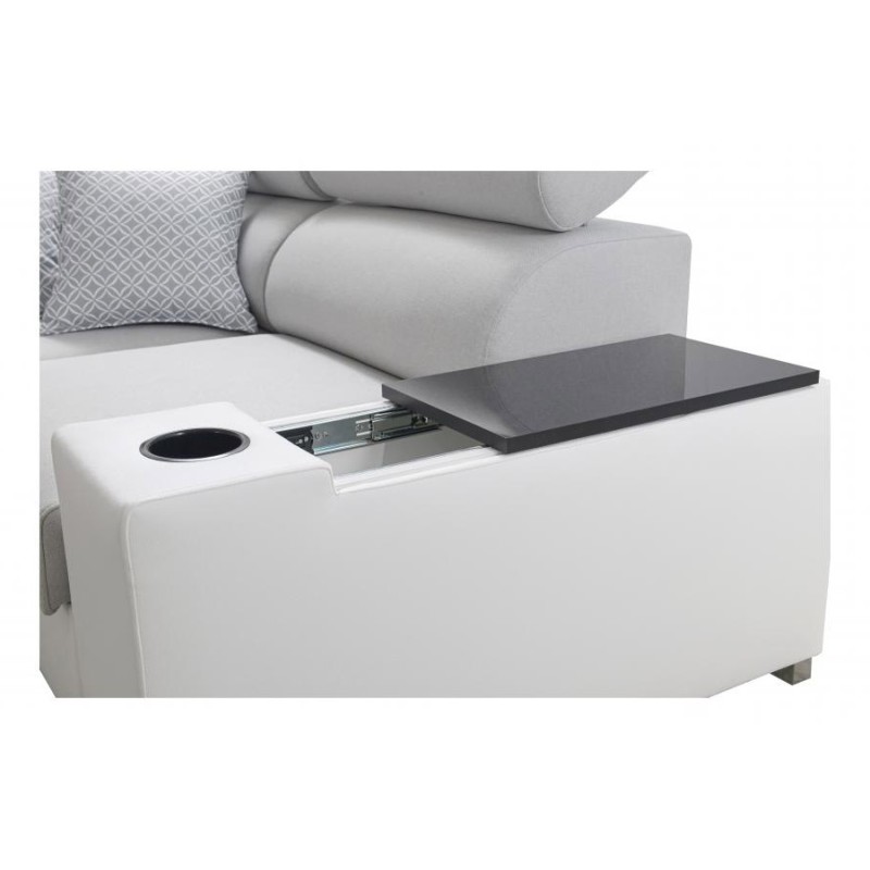 Narożnik Napoli I maxi z funkcją spania oraz otwieranym barkiem Tkanina Amor Velvet 4301 + Ecoskóra Narożnik Napoli I maxi z funkcją spania oraz otwieranym barkiem Tkanina Amor Velvet 4301 + Ecoskóra