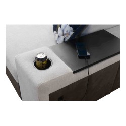 Narożnik Prestige I z funkcją spania i portem usb tkanina Freya 210.25 + Tauro 8207