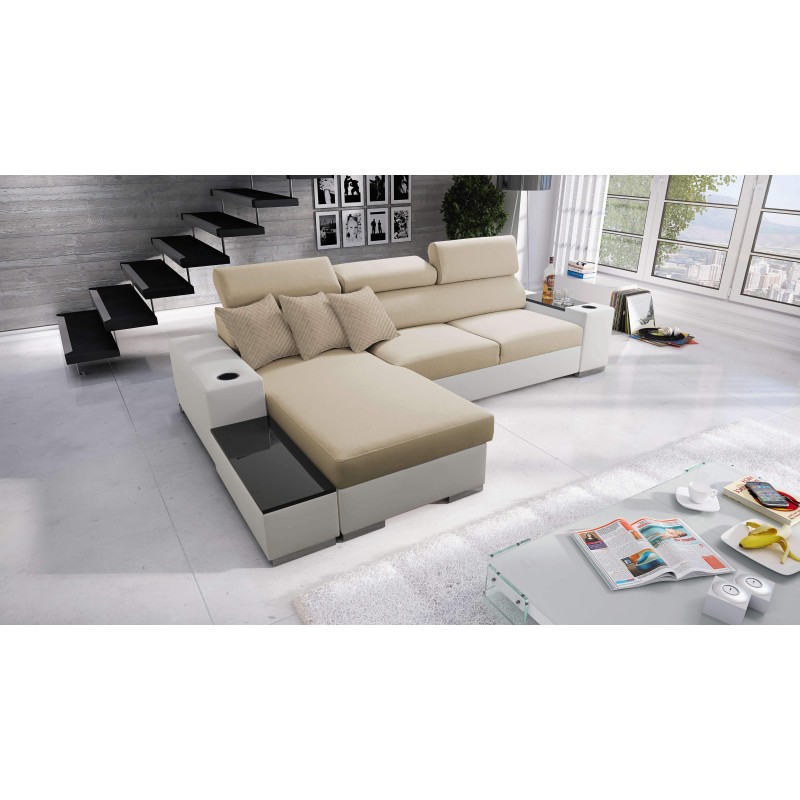 Narożnik Napoli I maxi z funkcją spania oraz otwieranym barkiem Tkanina Amor Velvet 4304 + Ecoskóra Narożnik Napoli I maxi z funkcją spania oraz otwieranym barkiem Tkanina Amor Velvet 4304 + Ecoskóra