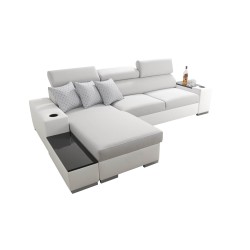 Narożnik Napoli I maxi z funkcją spania oraz otwieranym barkiem Tkanina Amor Velvet 4304 + Ecoskóra Narożnik Napoli I maxi z funkcją spania oraz otwieranym barkiem Tkanina Amor Velvet 4304 + Ecoskóra